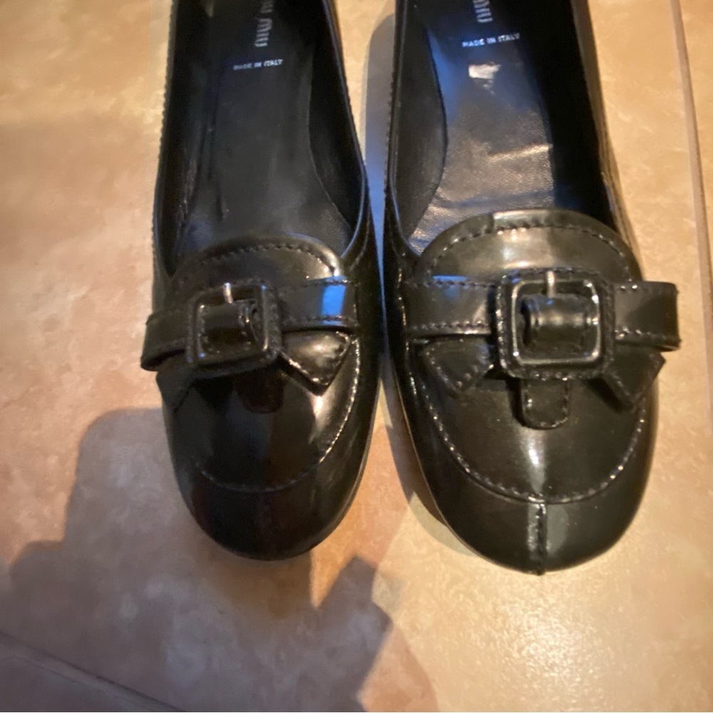 SOLD Miu Miu Charcoal Grey Patent Leather Loafer Flats Size 38 - Picture 4 of 10